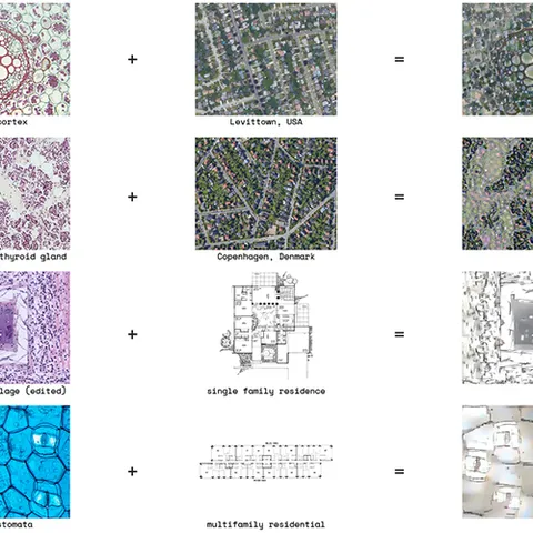 AI generated urban patterns and architectural forms